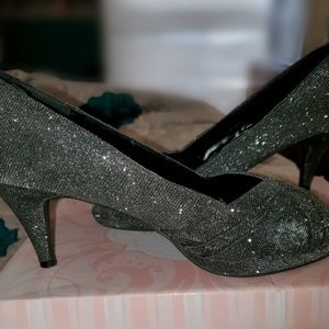 Sparkly Pewter Heels